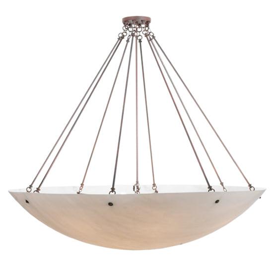 2nd Ave Lighting Madison 69" Whitestone Idalight Bowl Shaped Shade Rusty Nail Semi Flush Mount Lighting
