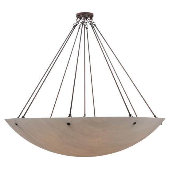 2nd Ave Lighting Madison 69" Whitestone Idalight Bowl Shaped Shade Rusty Nail Semi Flush Mount Lighting
