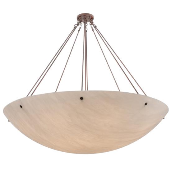 2nd Ave Lighting Madison 69" Whitestone Idalight Bowl Shaped Shade Rusty Nail Semi Flush Mount Lighting