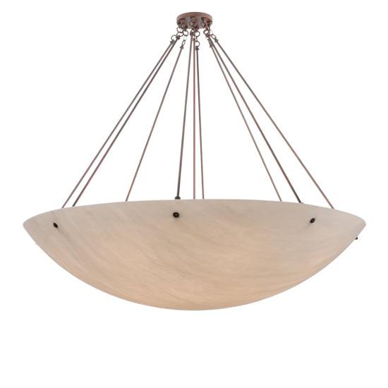 2nd Ave Lighting Madison 69" Whitestone Idalight Bowl Shaped Shade Rusty Nail Semi Flush Mount Lighting