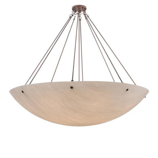 2nd Ave Lighting Madison 69" Whitestone Idalight Bowl Shaped Shade Rusty Nail Semi Flush Mount Lighting