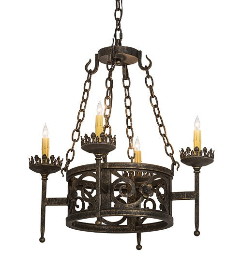 2nd Ave Lighting Majella 24" Wide 4 Light Chandelier in English Bronze Finish