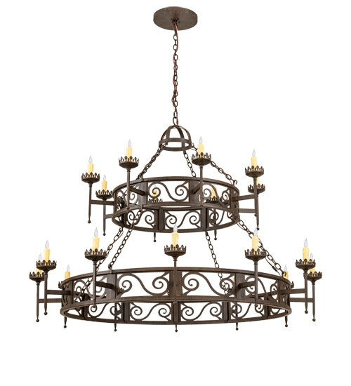2nd Ave Lighting Majella 66" Wide Two Tier 20 Light Chandelier With Classic Rust Finish