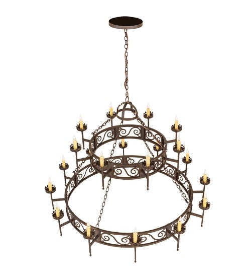 2nd Ave Lighting Majella 66" Wide Two Tier 20 Light Chandelier With Classic Rust Finish