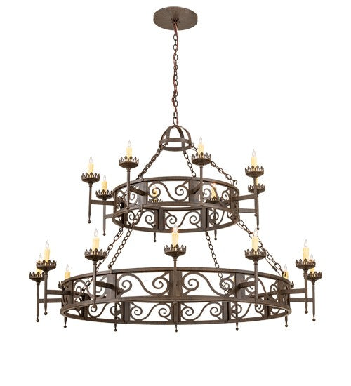 2nd Ave Lighting Majella 66" Wide Two Tier 20 Light Chandelier With Classic Rust Finish