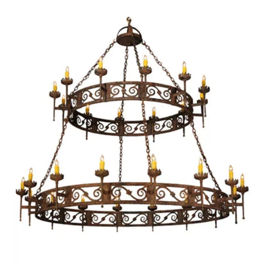 2nd Ave Lighting Majella 83" 2-Tier Gilded Tobacco Chandelier