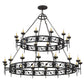 2nd Ave Lighting Majella 84" Wide 28 LT Two Tier Chandelier in Antique Iron Gate Finish