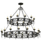 2nd Ave Lighting Majella 84" Wide 28 LT Two Tier Chandelier in Antique Iron Gate Finish
