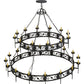 2nd Ave Lighting Majella 84" Wide 28 LT Two Tier Chandelier in Antique Iron Gate Finish