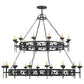 2nd Ave Lighting Majella 84" Wide 28 LT Two Tier Chandelier in Antique Iron Gate Finish