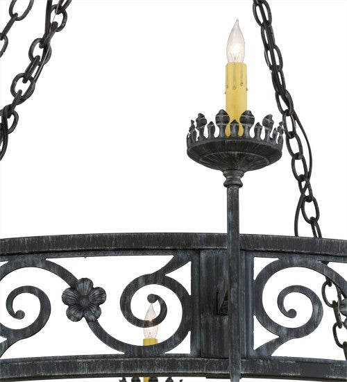 2nd Ave Lighting Majella 84" Wide 28 LT Two Tier Chandelier in Antique Iron Gate Finish