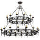2nd Ave Lighting Majella 84" Wide 28 LT Two Tier Chandelier in Antique Iron Gate Finish