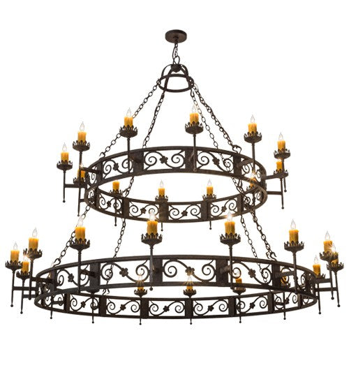 2nd Ave Lighting Majella 84" Wide Two Tier 28 Light Chandelier in Coffee Bean Finish