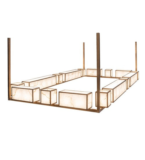 2nd Ave Lighting Marblesque 192" Oblong Pendant in Brushed Brass Finish