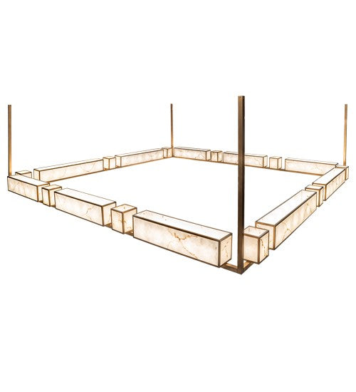 2nd Ave Lighting Marblesque 226" Square Pendant in Brushed Brass Finish