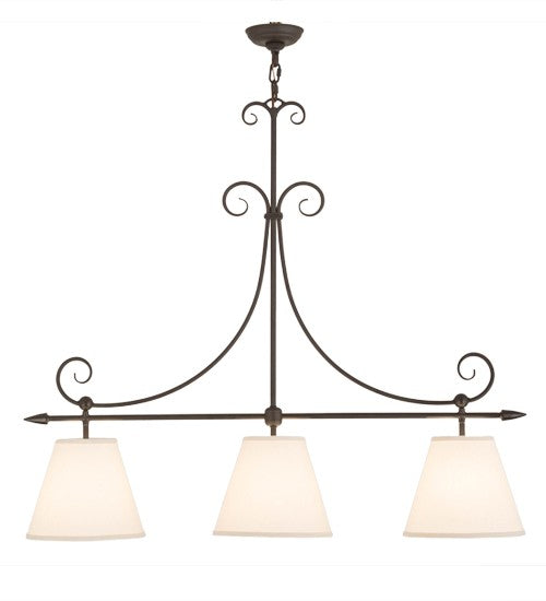 2nd Ave Lighting Marselle 42" Textrene 3 LT Island Pendant in Oil Rubbed Bronze Finish