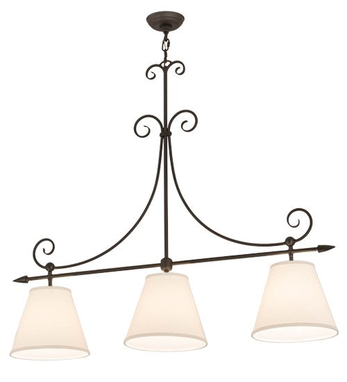 2nd Ave Lighting Marselle 42" Textrene 3 LT Island Pendant in Oil Rubbed Bronze Finish