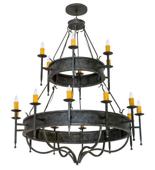 2nd Ave Lighting Marta 60" Wide Two Tier 18 Light Chandelier in Smoke Finish