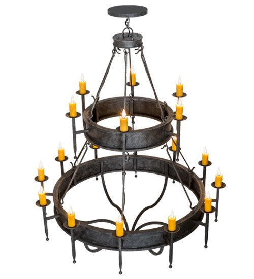 2nd Ave Lighting Marta 60" Wide Two Tier 18 Light Chandelier in Smoke Finish