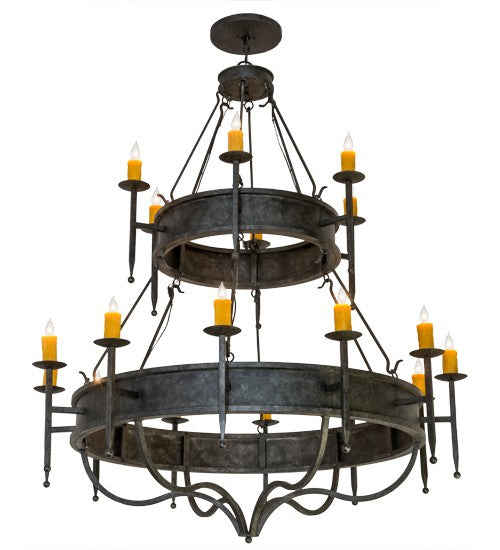 2nd Ave Lighting Marta 60" Wide Two Tier 18 Light Chandelier in Smoke Finish