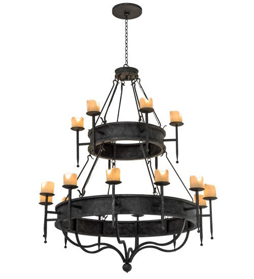 2nd Ave Lighting Marta 60" Wide Two Tier 18 Light Chandelier in Smoke Finish
