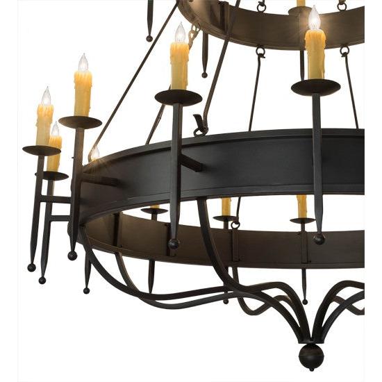 2nd Ave Lighting Marta 72" Wide 24 Light Two Tier Chandelier in Gunmetal Finish