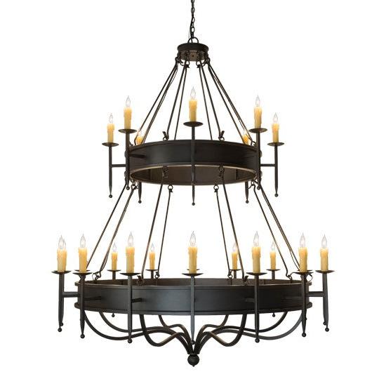 2nd Ave Lighting Marta 72" Wide 24 Light Two Tier Chandelier in Gunmetal Finish