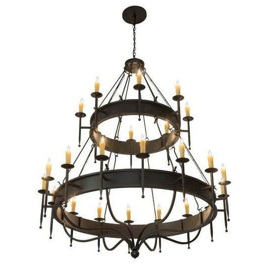 2nd Ave Lighting Marta 72" Wide 24 Light Two Tier Chandelier in Gunmetal Finish