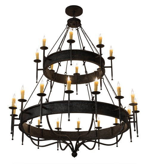 2nd Ave Lighting Marta 72" Wide Two Tier 24 Light Chandelier in Smoke Finish