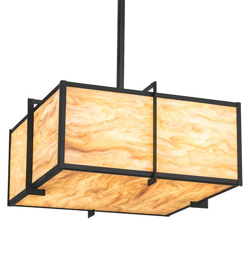 2nd Ave Lighting Martis 24" Square Inverted Pendant in Textured Black Finish