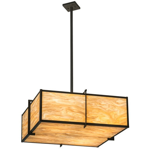 2nd Ave Lighting Martis 30" Square Inverted Pendant in Textured Black Finish