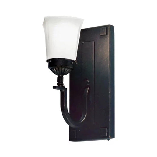2nd Ave Lighting Matteo 5" 1-Light E26 Base White Glass Shade Gilded Tobacco Wall Sconce