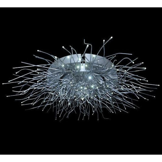 2nd Ave Lighting Medusa 127" Wide 120 LT LED Flushmount in Brushed Aluminum Finish
