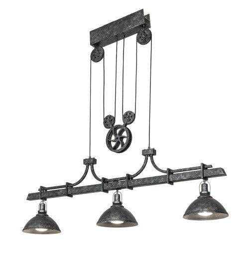 2nd Ave Lighting Melrose Barlett 67" Long 3 Light Pendant in Smoke and Anthracite Finish