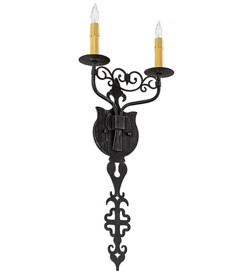 2nd Ave Lighting Merano 11" Wide 2 Light Wall Sconce in Antique Iron Gate Finish