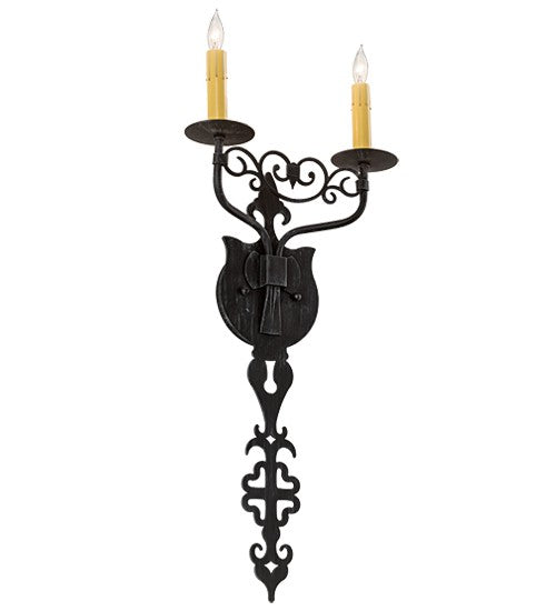 2nd Ave Lighting Merano 11" Wide 2 Light Wall Sconce in Antique Iron Gate Finish