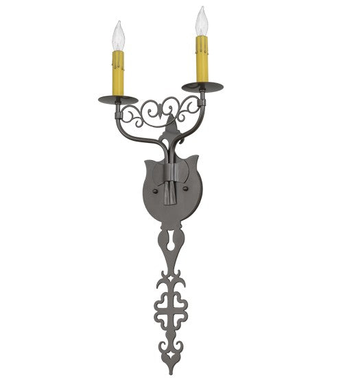 2nd Ave Lighting Merano 11" Wide 2 Light Wall Sconce in Bronze Metallic Finish