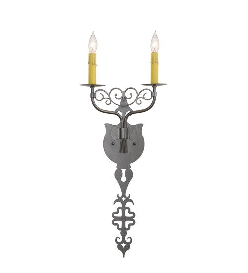 2nd Ave Lighting Merano 11" Wide 2 Light Wall Sconce in Bronze Metallic Finish