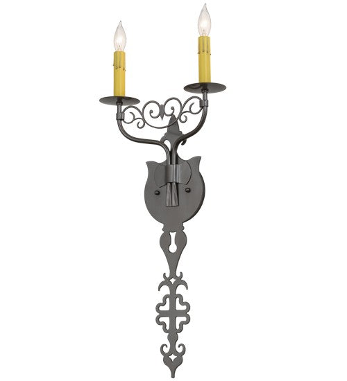2nd Ave Lighting Merano 11" Wide 2 Light Wall Sconce in Bronze Metallic Finish