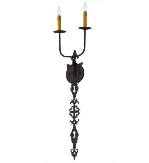 2nd Ave Lighting Merano 11" Wide 2 Light Wall Sconce in Gunmetal Finish