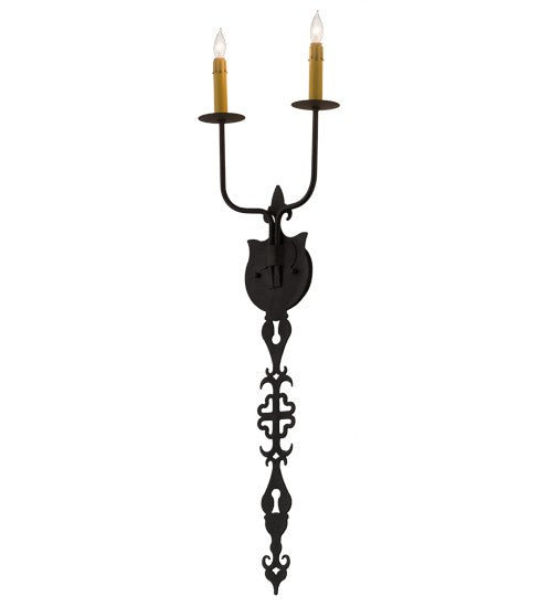 2nd Ave Lighting Merano 11" Wide 2 Light Wall Sconce in Gunmetal Finish