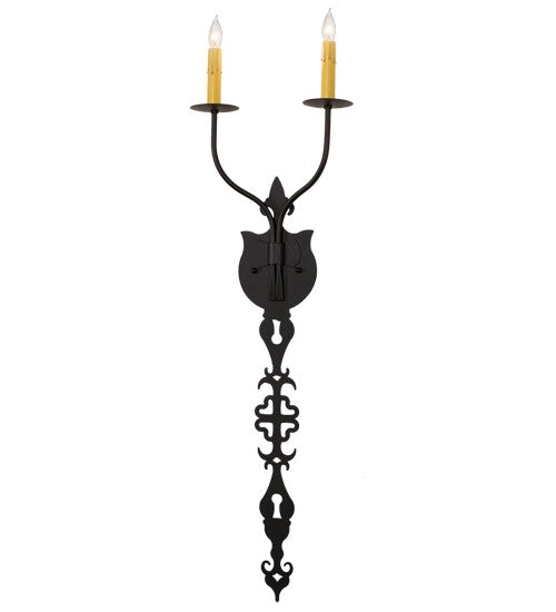 2nd Ave Lighting Merano 11" Wide 2 Light Wall Sconce in Old Wrought Iron Finish