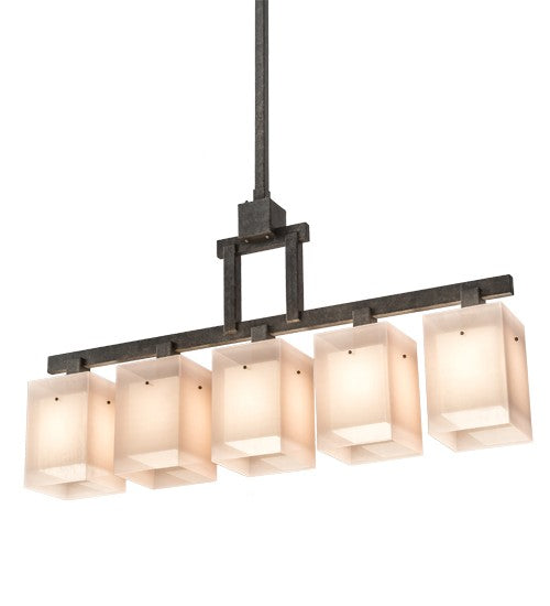 2nd Ave Lighting Metro Quadrato 55" Long 5 LT Pendant in Golden Bronze Finish