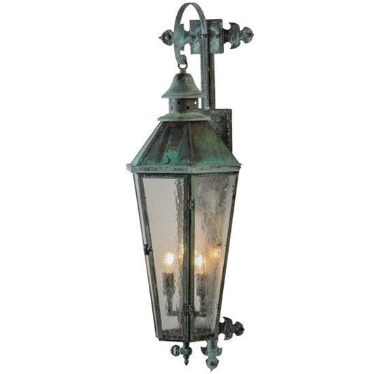 2nd Ave Lighting Millesime 11" Lantern Wall Sconce With Craftsman Verdi On Brass Finish