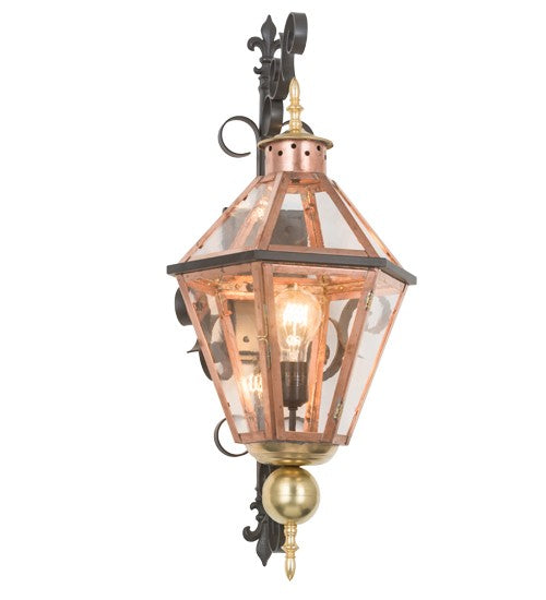 2nd Ave Lighting Millesime 14" Lantern Wall Sconce in Raw Copper Brass and Timeless Bronze Finish Finish