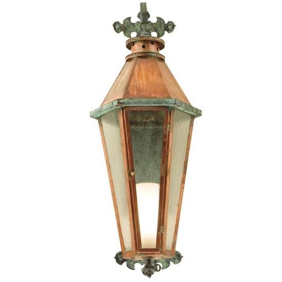 2nd Ave Lighting Millesime 14" Lantern Wall Sconce in Vintage Copper Verdi Brass Finish