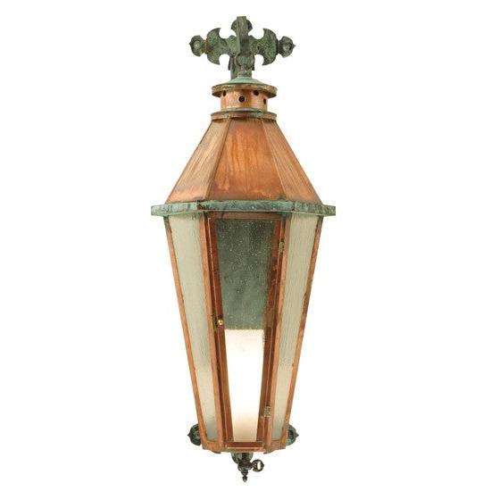2nd Ave Lighting Millesime 14" Lantern Wall Sconce in Vintage Copper Verdi Brass Finish