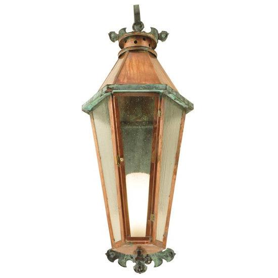 2nd Ave Lighting Millesime 14" Lantern Wall Sconce in Vintage Copper Verdi Brass Finish