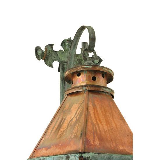 2nd Ave Lighting Millesime 14" Lantern Wall Sconce in Vintage Copper Verdi Brass Finish