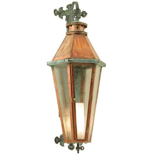 2nd Ave Lighting Millesime 14" Lantern Wall Sconce in Vintage Copper Verdi Brass Finish